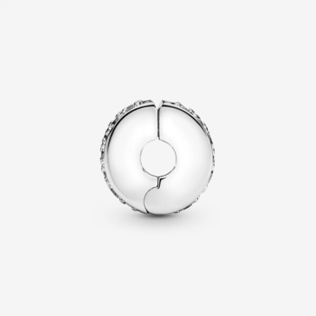 Clear Pave Clip Charm Pandora Sterling Silver