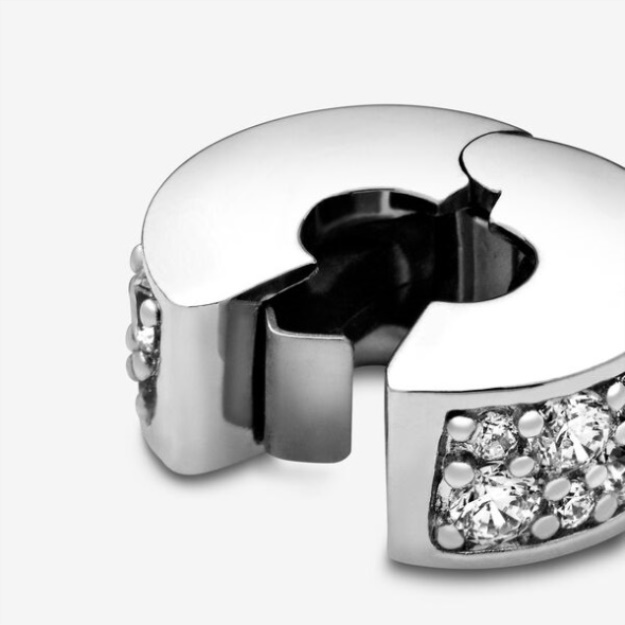 Clear Pave Clip Charm Pandora Sterling Silver
