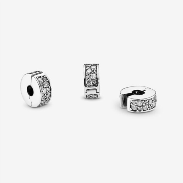 Clear Pave Clip Charm Pandora Sterling Silver