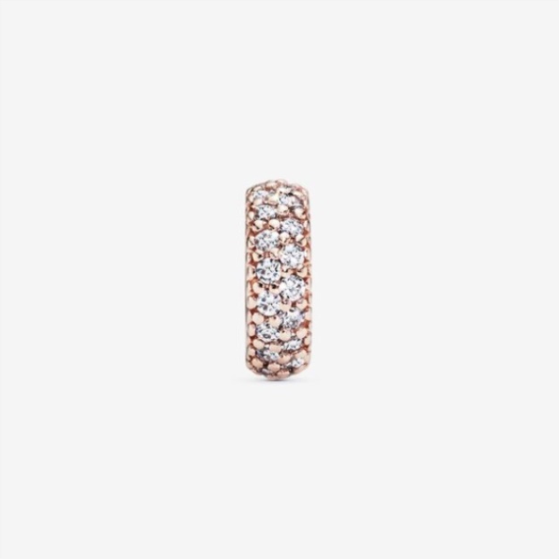 Clear Sparkle Spacer Charm Pandora Rose Gold Plated