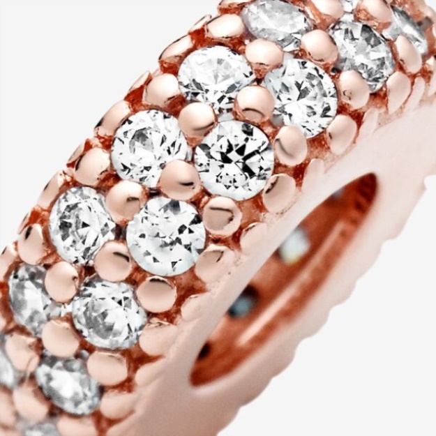 Clear Sparkle Spacer Charm Pandora Rose Gold Plated