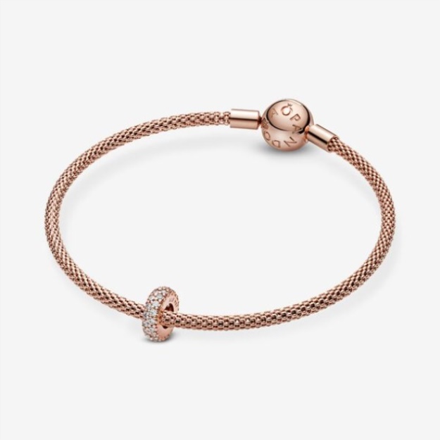 Clear Sparkle Spacer Charm Pandora Rose Gold Plated