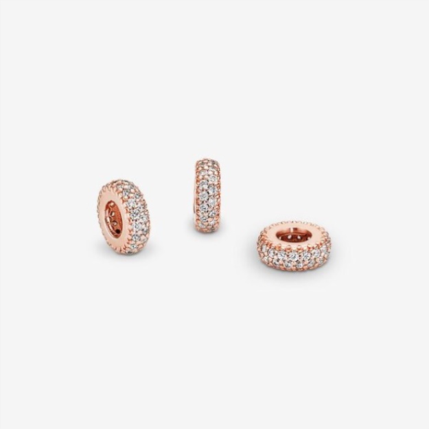Clear Sparkle Spacer Charm Pandora Rose Gold Plated