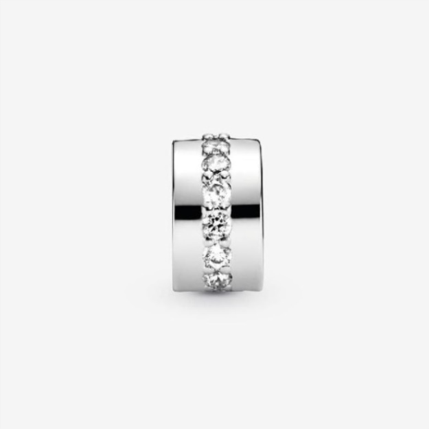 Clear Sparkling Row Clip Charm Pandora
