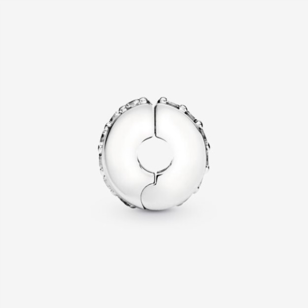 Clear Sparkling Row Clip Charm Pandora Sterling Silver