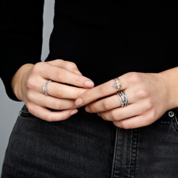 Clear Three-Stone Ring Pandora Sterling Silver