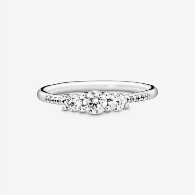 Clear Three-Stone Ring Pandora Sterling Silver