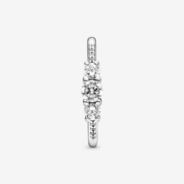 Clear Three-Stone Ring Pandora Sterling Silver