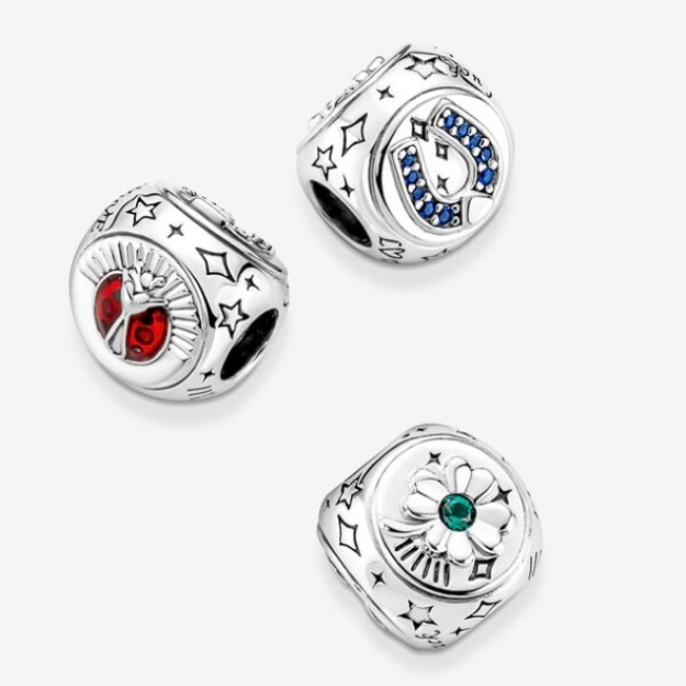 Clover Horseshoe Ladybird Three-Sided Charm Pandora