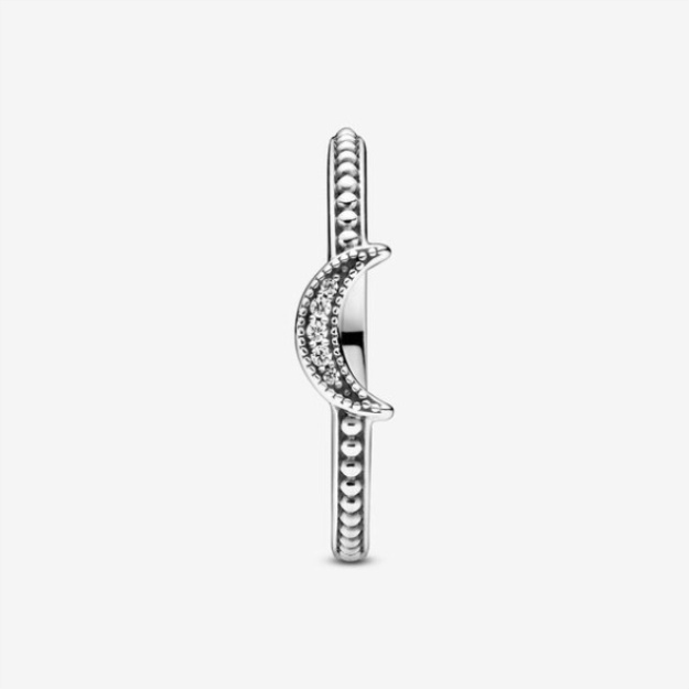Crescent Moon Beaded Ring Pandora