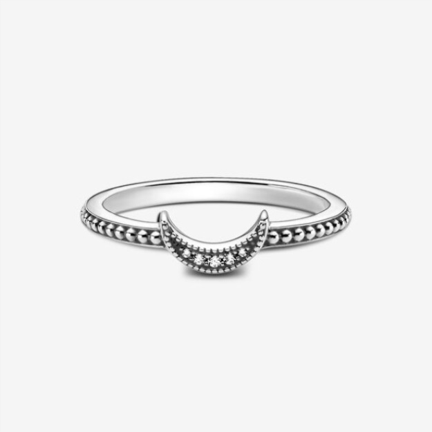 Crescent Moon Beaded Ring Pandora