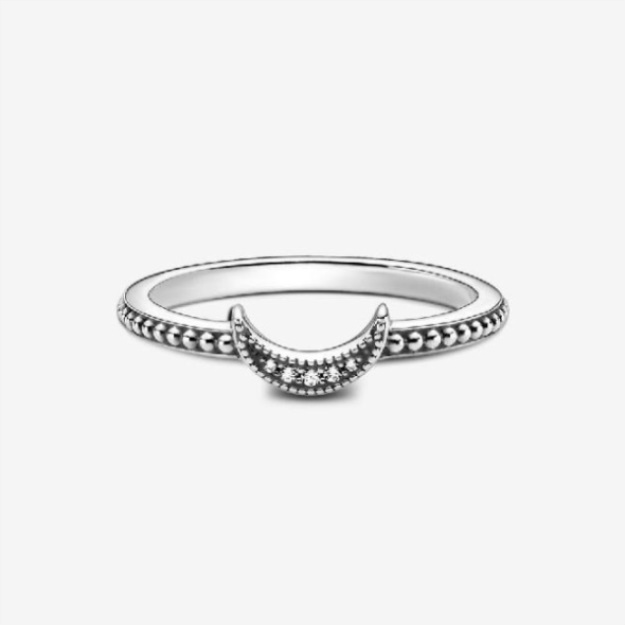 Crescent Pandora Moon Beaded Ring