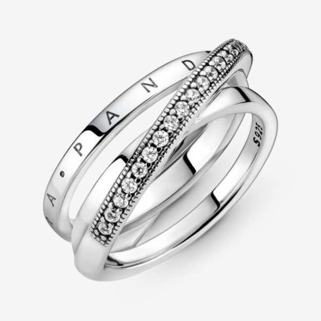 Crossover Pave Triple Band Ring Pandora Sterling Silver