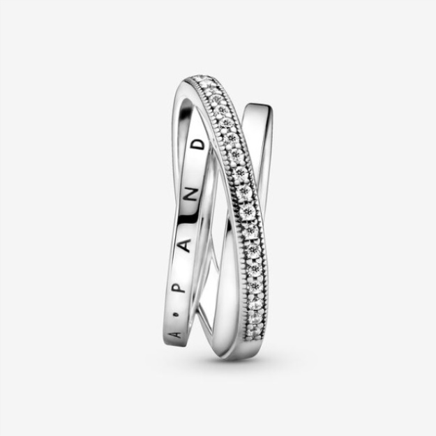 Crossover Pave Triple Band Ring Pandora Sterling Silver