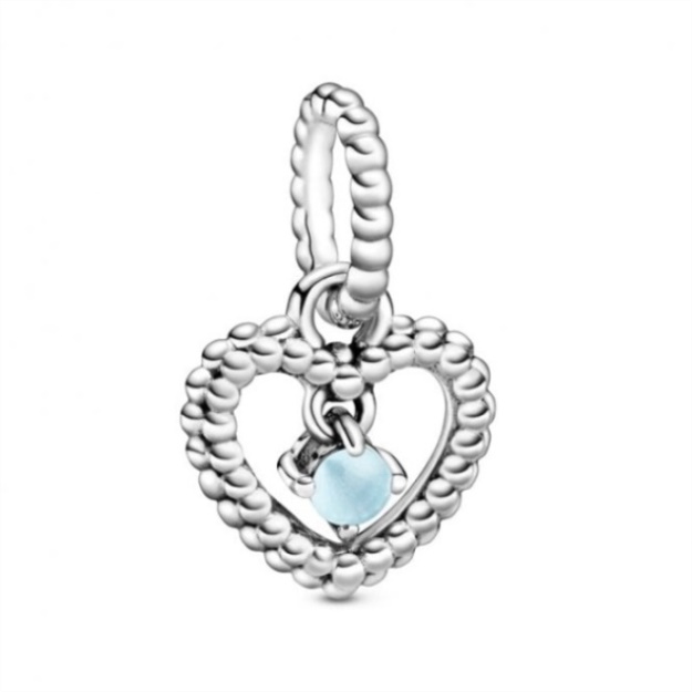 December Birthstone Heart Dangle Charms Pandora