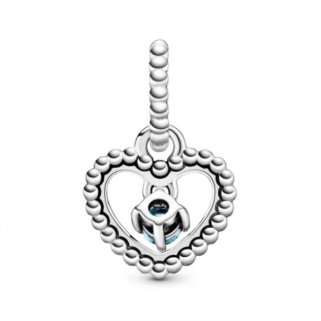 December Birthstone Heart Dangle Charms Pandora