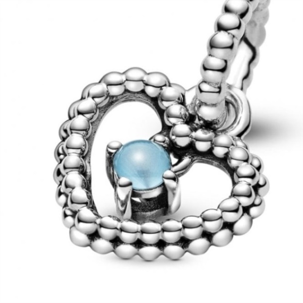December Birthstone Heart Dangle Charms Pandora