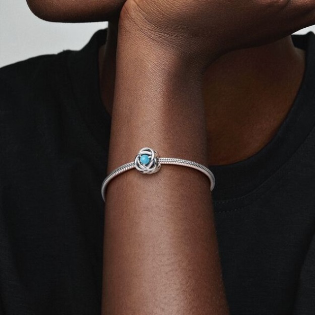 December Turquoise Blue Eternity Circle Charm Pandora