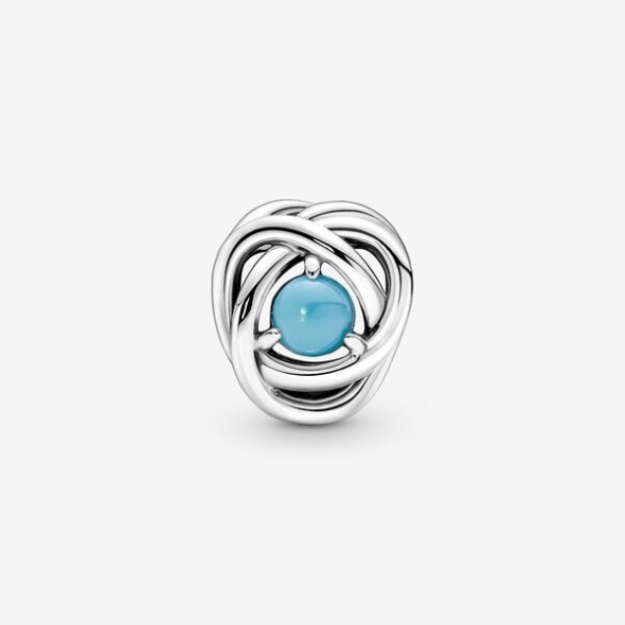 December Turquoise Blue Eternity Circle Charm Pandora