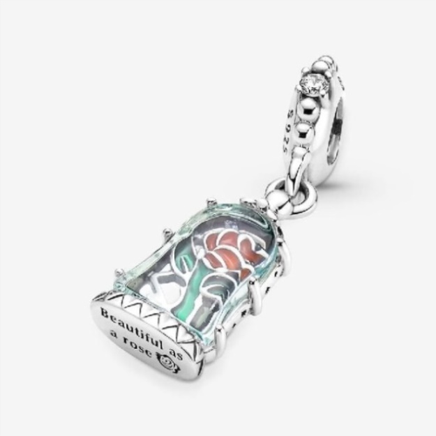Disney Beauty and the Beast Enchanted Rose Dangle Charm Pandora CA