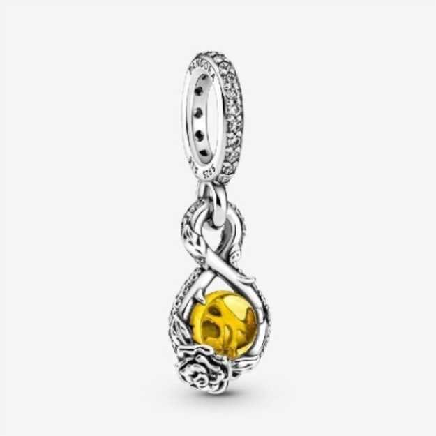 Disney Belle Infinity  Rose Flower Pendant Pandora