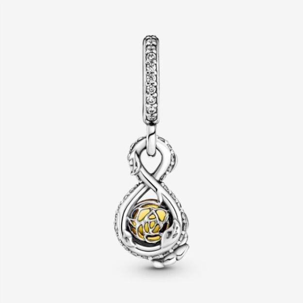 Disney Belle Infinity Rose Flower Pendant Pandora