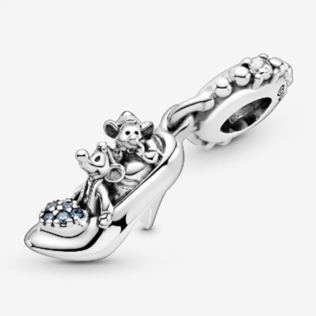 Disney Cinderella Glass Slipper  Mice Dangle Charms Pandora