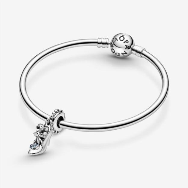 Disney Cinderella Glass Slipper Mice Dangle Charm Pandora