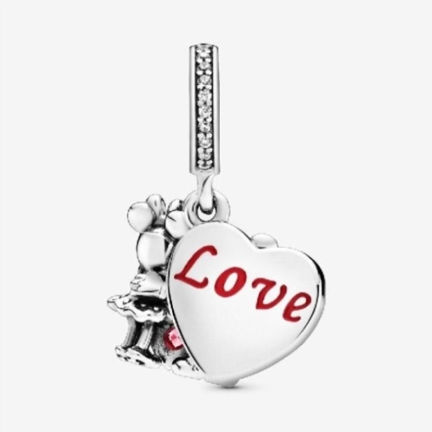 Disney Mickey Mouse  Minnie Mouse Love Dangle Charms Pandora