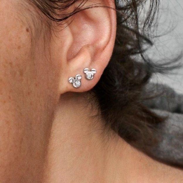 Disney Mickey Mouse  Minnie Mouse Silhouette Stud Earrings Pandora