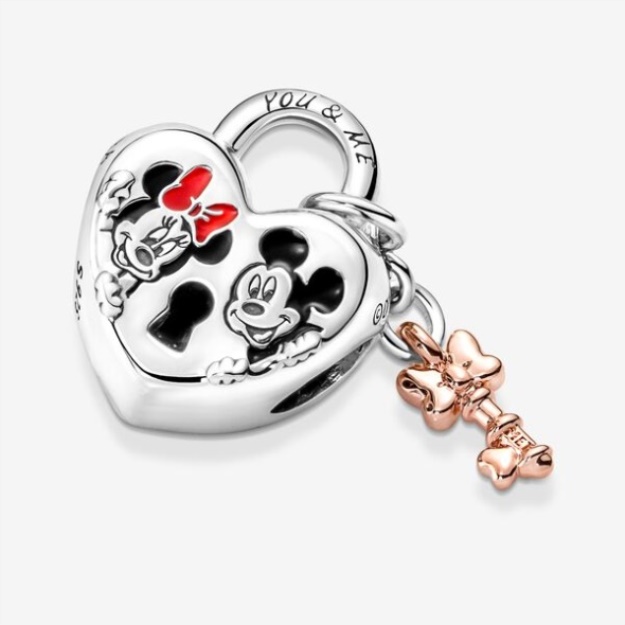 Disney Mickey Mouse Minnie Mouse Padlock Charm Pandora
