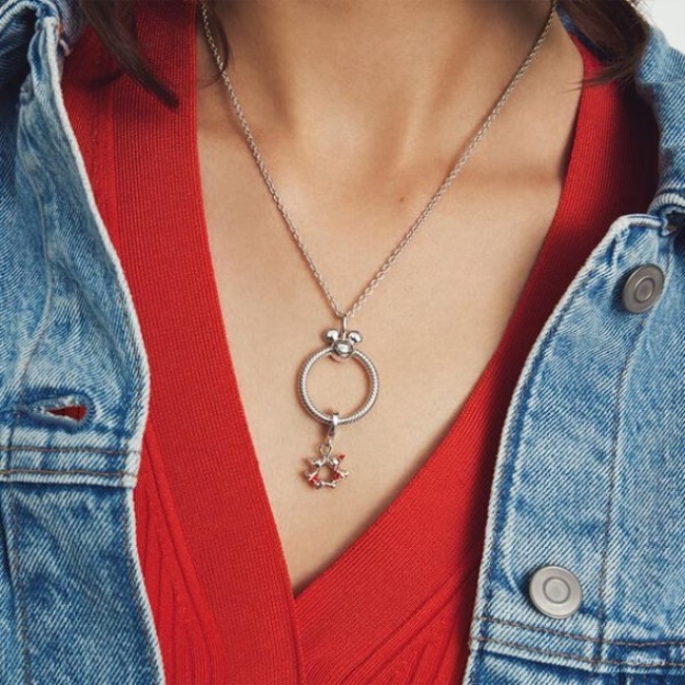 Disney Mickey Mouse O Pendant Necklace Set Pandora