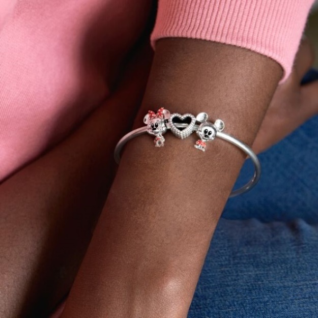 Disney Minnie Mouse Dotted Dress Bow Charm Pandora
