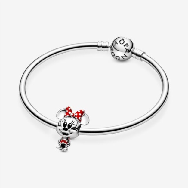 Disney Minnie Mouse Dotted Dress Bow Charm Pandora