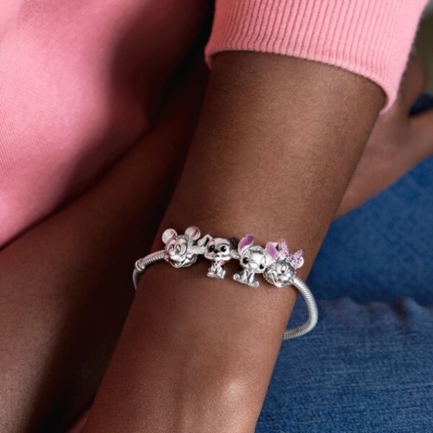 Disney Minnie Mouse Pink Pave Bow Clip Charm Pandora