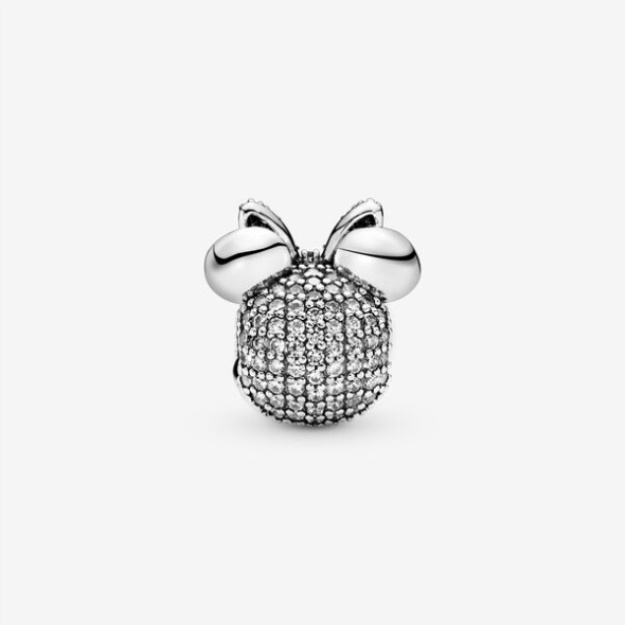 Disney Minnie Mouse Pink Pave Bow Clip Charm Pandora