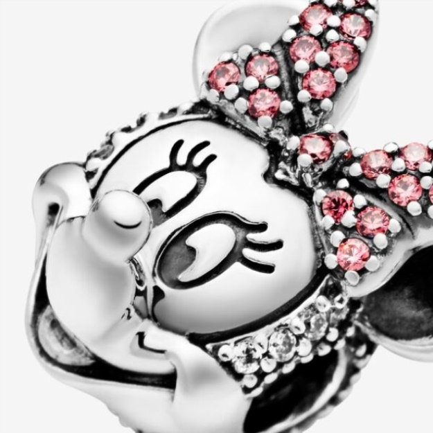Disney Minnie Mouse Pink Pave Bow Clip Charm Pandora