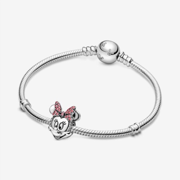 Disney Minnie Mouse Pink Pave Bow Clip Charm Pandora