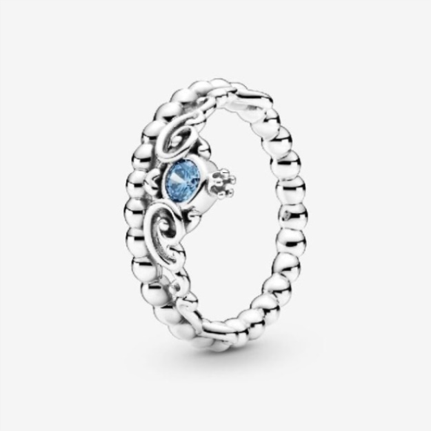 Disney Pandora Cinderella Blue Tiara Ring