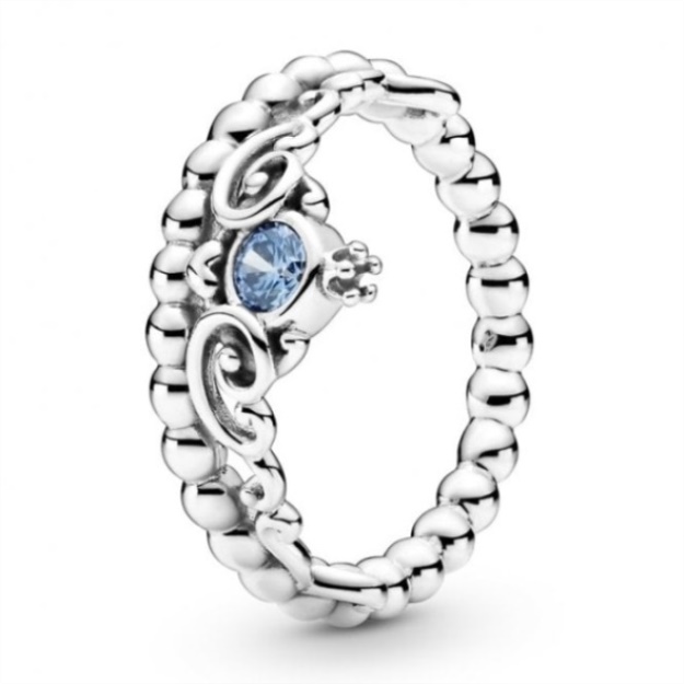 Disney Pandora Cinderella Blue Tiara Ring