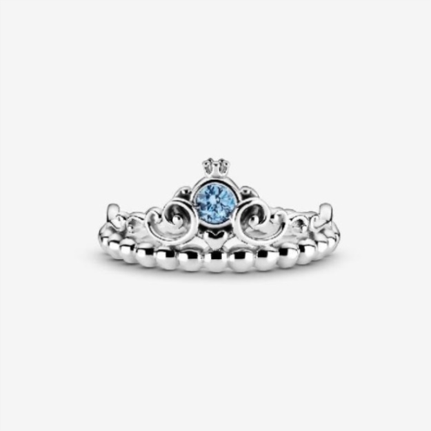 Disney Pandora Cinderella Blue Tiara Ring