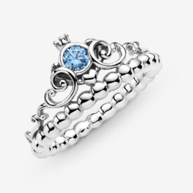 Disney Pandora Cinderella Blue Tiara Ring