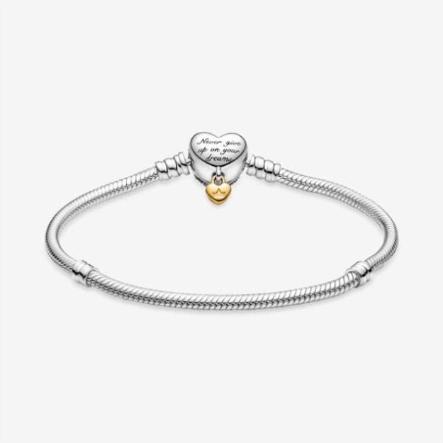Disney Princess Pandora Moments Heart Snake Chain Bracelet