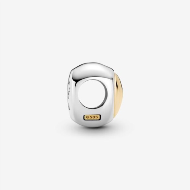 Domed Golden Heart Charm Pandora