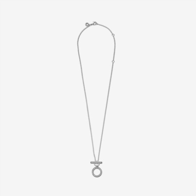 Double Hoop T-Bar Necklace Pandora
