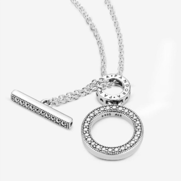 Double Hoop T-Bar Necklace Pandora CA