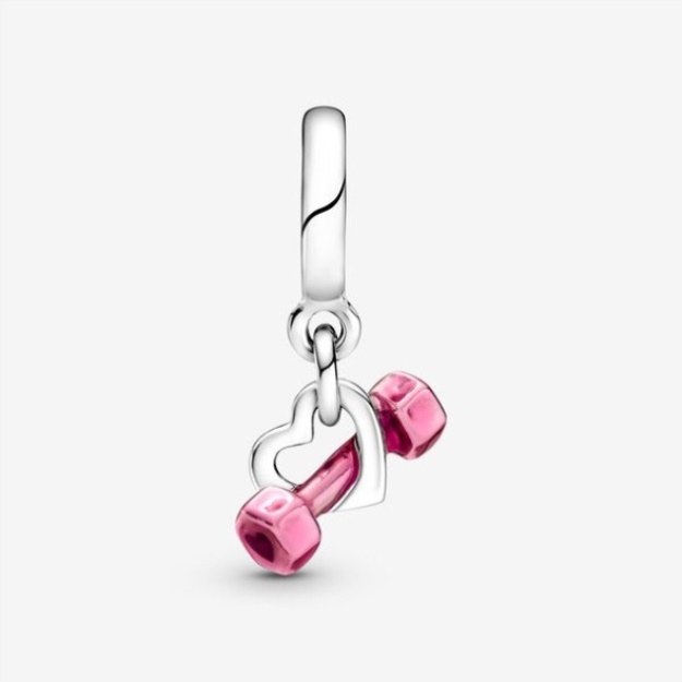 Dumbbell Heart Dangle Charm Pandora