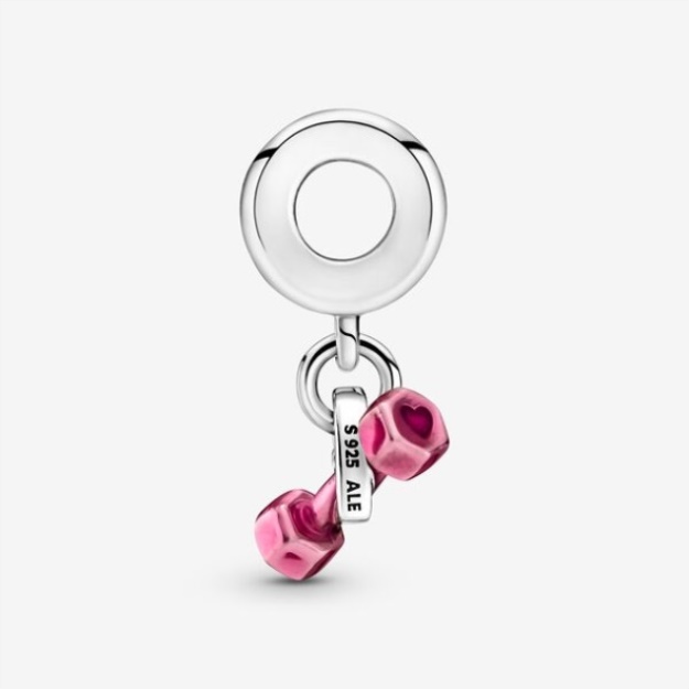 Dumbbell Heart Dangle Charm Pandora