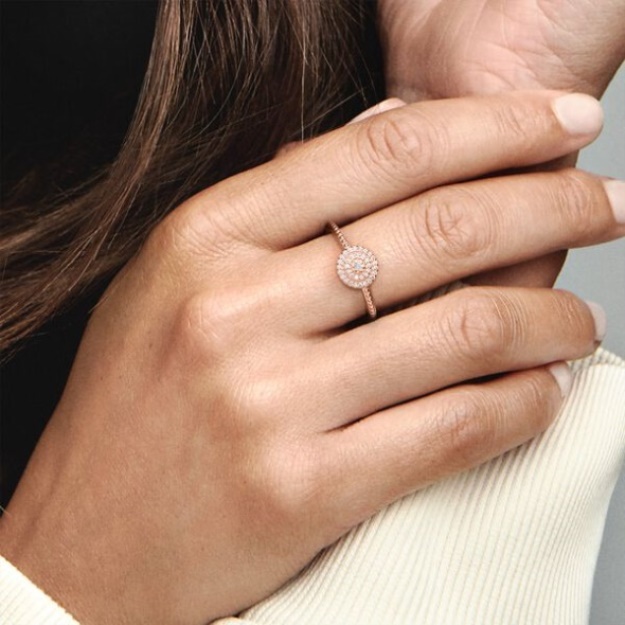 Elegant Sparkle Ring Pandora Rose Gold Plated