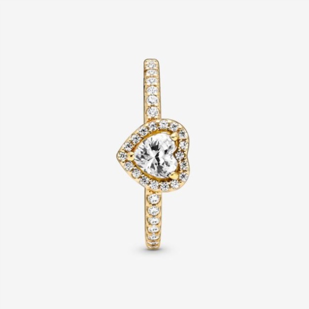 Elevated Heart Ring Pandora Gold